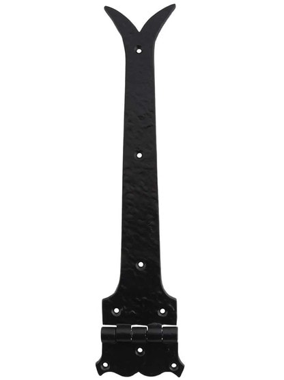 Cast-Iron Strap Hinge with Whale Tail Design.